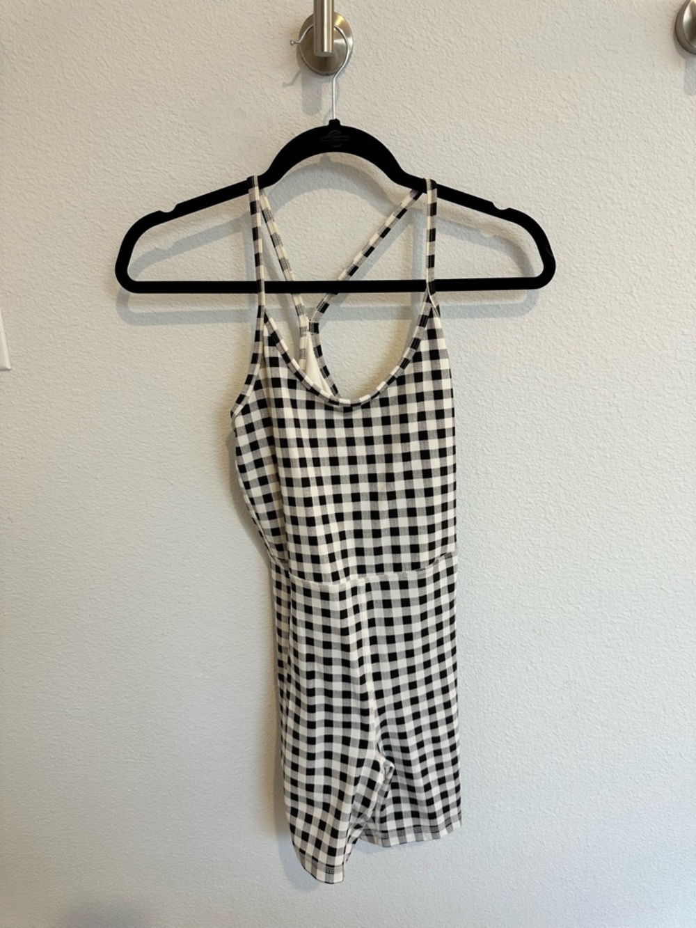 Old Navy Black and White Gingham Romper